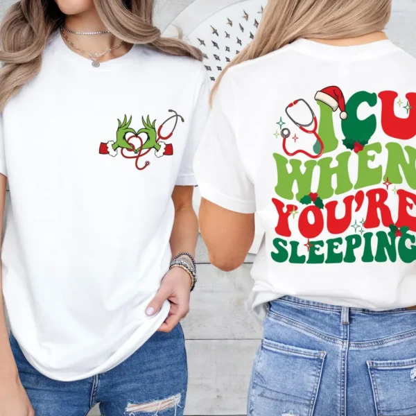 ICU When You’re Sleeping Christmas Nurse T-Shirt